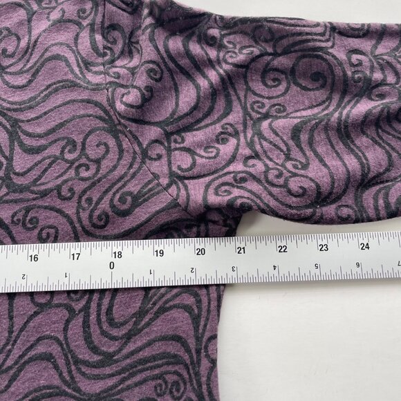 Cut Loose Black Purple Stretch Lightweight Semi Sheer Top Artsy Summer Size XL - Picture 7 of 11